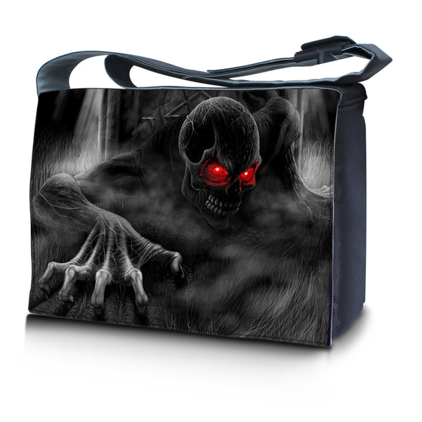 Laptop Padded Compartment Shoulder Messenger Bag Carrying Case – Dark Ghost Zombie Skull