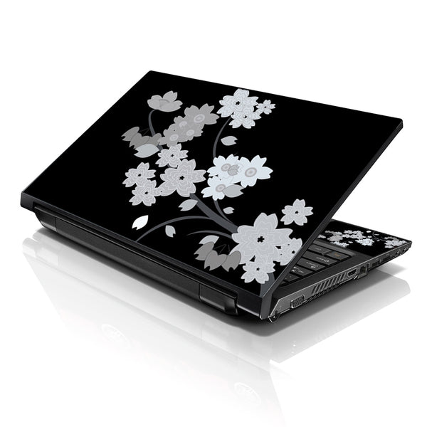 Laptop Notebook Skin Decal with 2 Matching Wrist Pads - Plain Floral