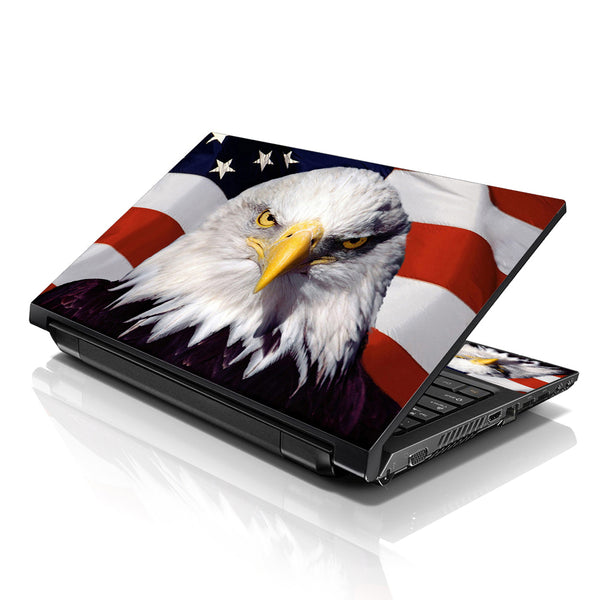Laptop Notebook Skin Decal with 2 Matching Wrist Pads - USA Eagle