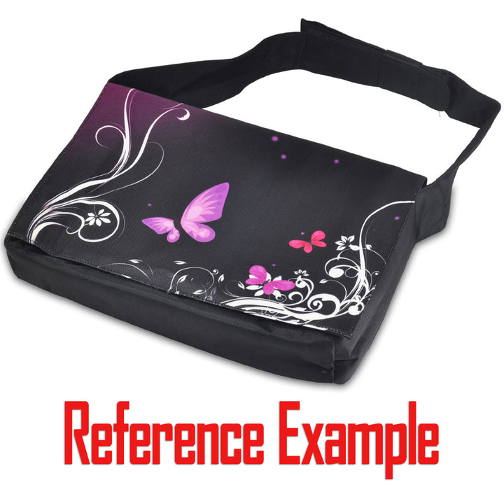 Laptop Padded Compartment Shoulder Messenger Bag Flowers Butterfly