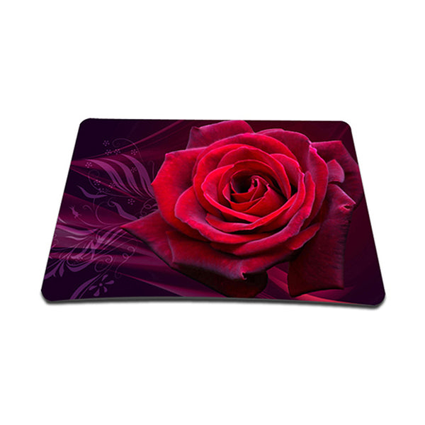 Standard 9 x 7 Inch Mouse Pad – Pink Rose Floral