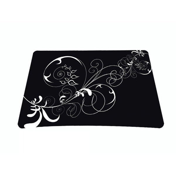 Standard 9 x 7 Inch Mouse Pad – Vines Black and White Swirl Floral