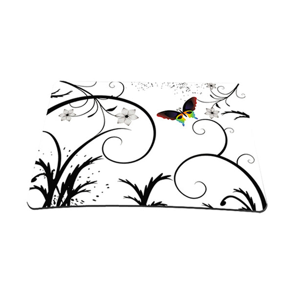 Standard 9 x 7 Inch Mouse Pad – White Butterfly Escape Floral