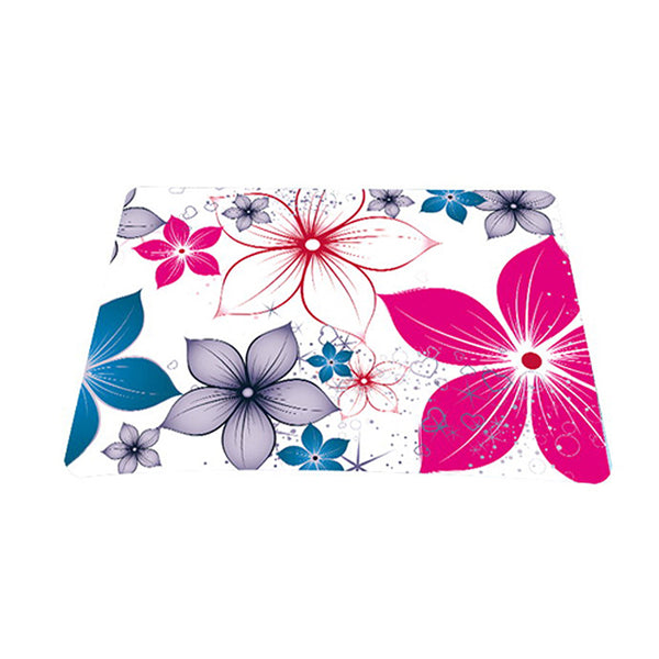 Standard 9 x 7 Inch Mouse Pad – White Pink Blue Flower Leaves