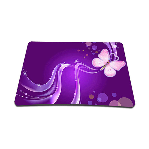 Standard 9 x 7 Inch Mouse Pad – Purple Butterfly Floral