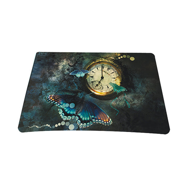 Standard 9 x 7 Inch Mouse Pad – Clock Butterfly Floral