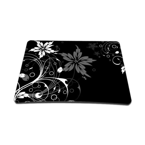 Standard 9 x 7 Inch Mouse Pad – Black and White Floral