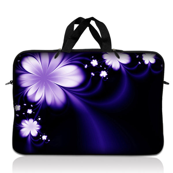 Laptop Notebook Sleeve Carrying Case with Carry Handle – Purple Flower Floral