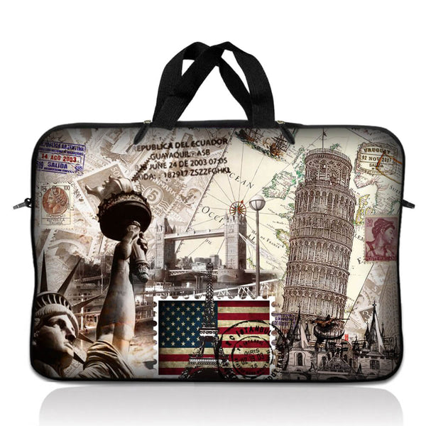 Laptop Notebook Sleeve Carrying Case with Carry Handle – World Landmarks