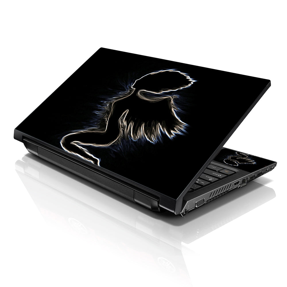 Lady Computer Sticker Lady With Wings Laptop Skin Decal with 2 Matched Graphical Wrist Padded ...
