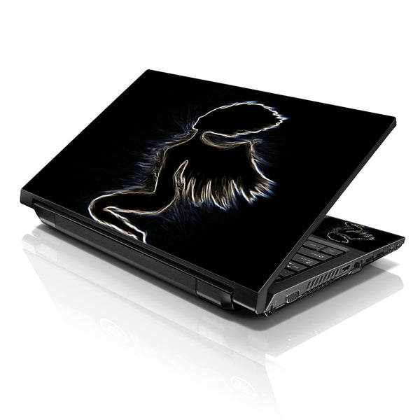 Laptop Notebook Skin Decal with 2 Matching Wrist Pads - Lady with Wings