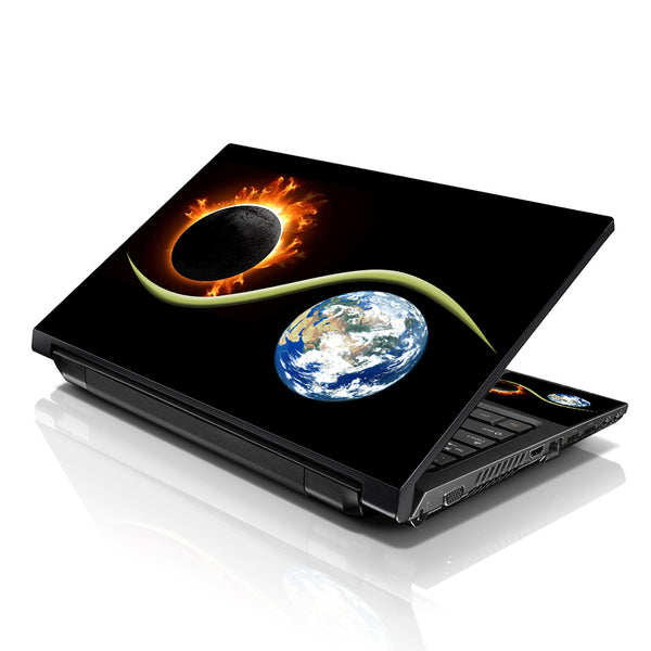 Laptop Notebook Skin Decal with 2 Matching Wrist Pads - Earth & Moon