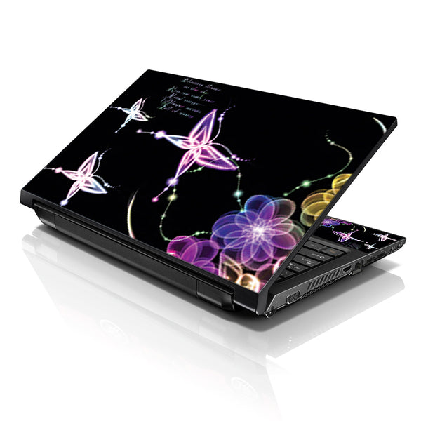 Laptop Notebook Skin Decal with 2 Matching Wrist Pads - Abstract Floral