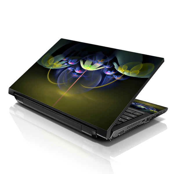 Laptop Notebook Skin Decal with 2 Matching Wrist Pads - Light Abstract Floral