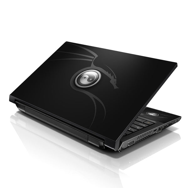 Laptop Notebook Skin Decal with 2 Matching Wrist Pads - Ying Yang Dark