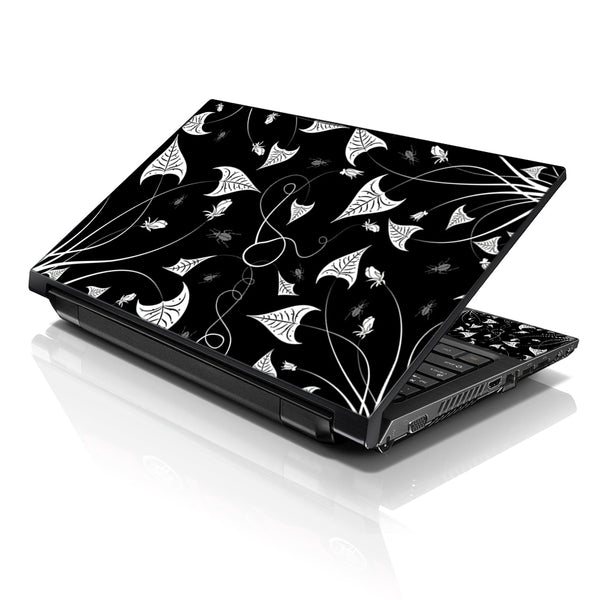 Laptop Notebook Skin Decal with 2 Matching Wrist Pads - Gothic Floral