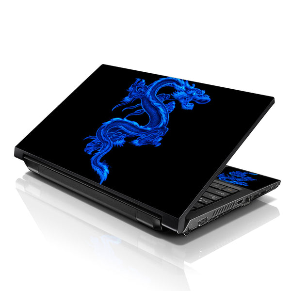 Laptop Notebook Skin Decal with 2 Matching Wrist Pads - Blue Dinosaur