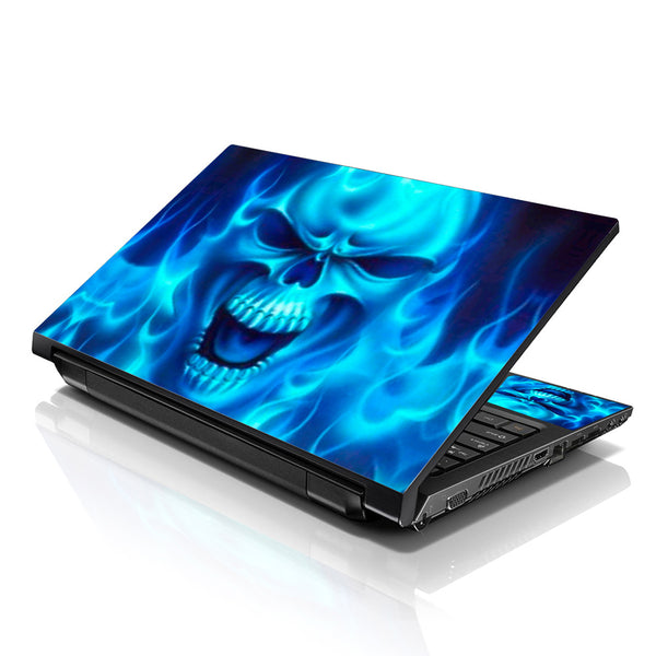 Laptop Notebook Skin Decal with 2 Matching Wrist Pads - Blue Monster