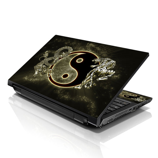 Laptop Notebook Skin Decal with 2 Matching Wrist Pads - Ying Yang Dragon Tiger