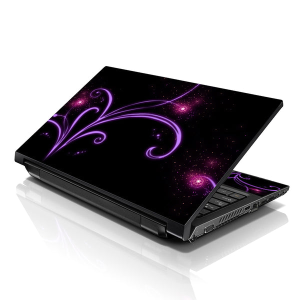 Laptop Notebook Skin Decal with 2 Matching Wrist Pads - Abstract Purple