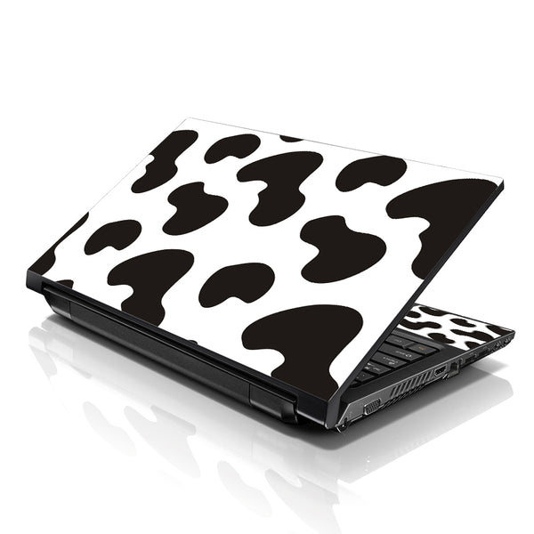 Laptop Notebook Skin Decal with 2 Matching Wrist Pads - Cow Print