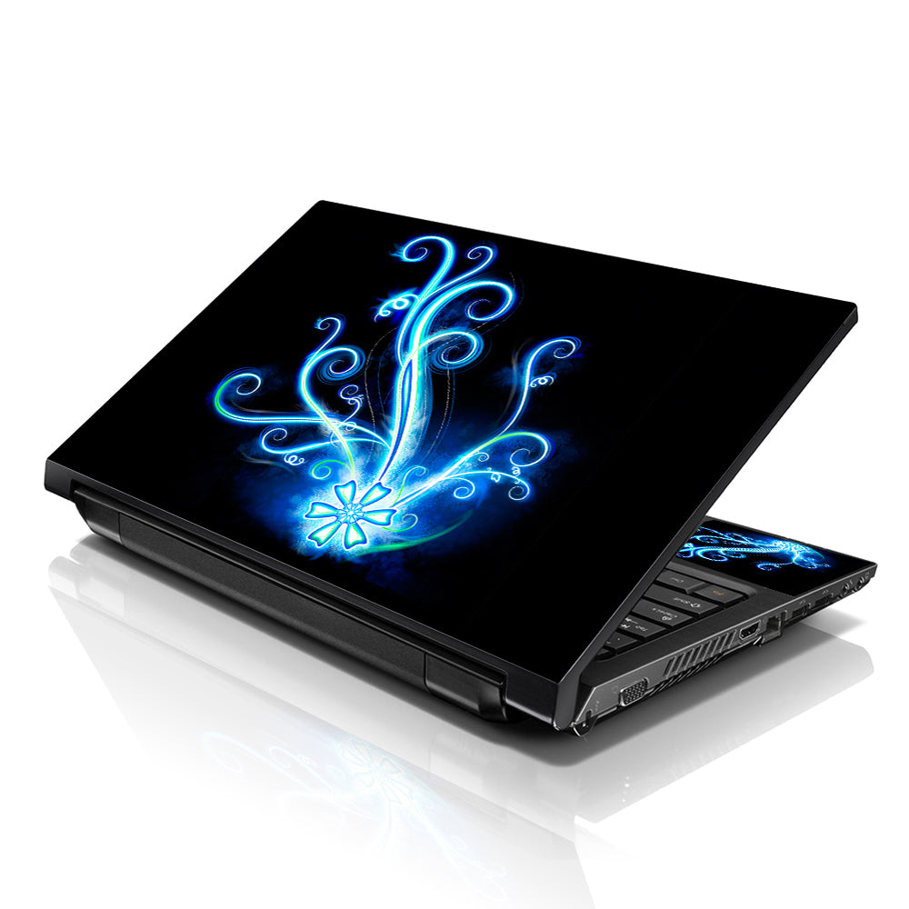 Abstract Glow Laptop Skin Decal with 2 Matched Graphical Wrist Padded ...