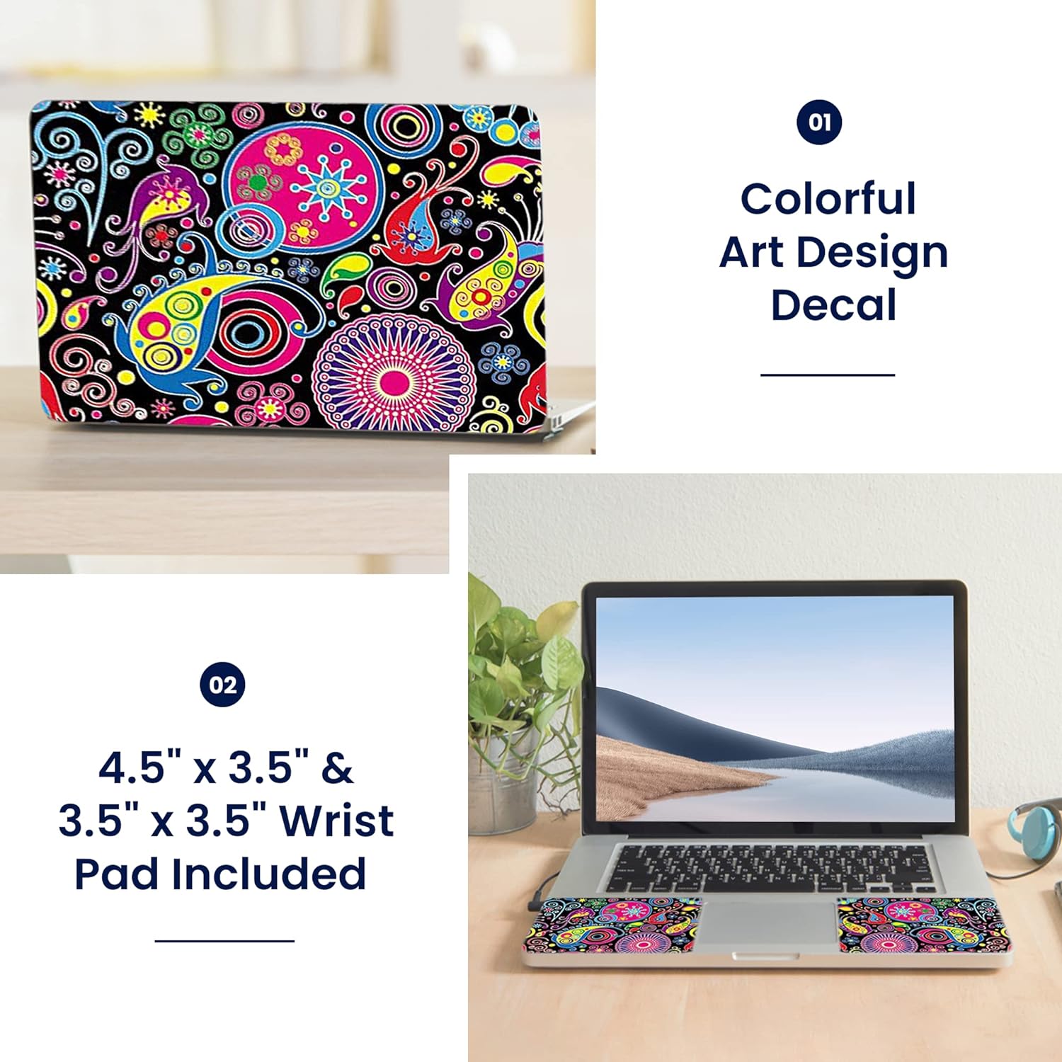 Art Design Laptop Notebook Skin with Wrist Pads- Laptop Skin Shop