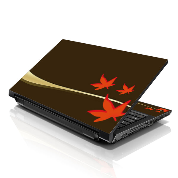 Laptop Notebook Skin Decal with 2 Matching Wrist Pads - Autumn Leaves
