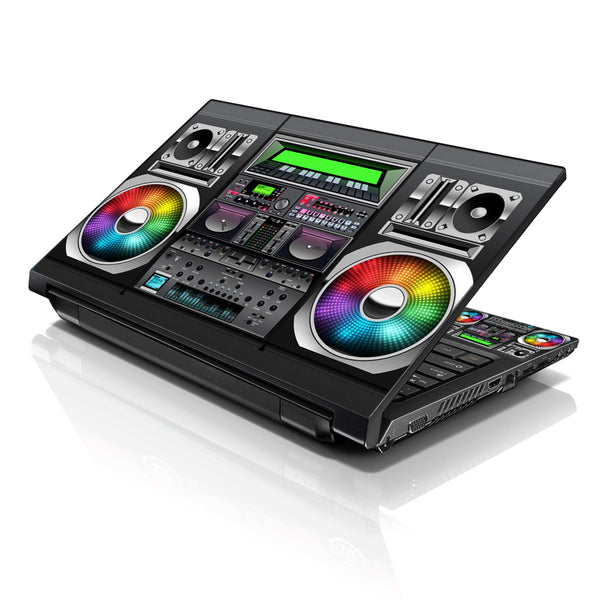 Laptop Notebook Skin Decal with 2 Matching Wrist Pads - Boom Box Music