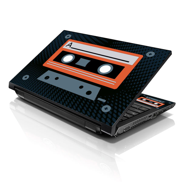 Laptop Notebook Skin Decal with 2 Matching Wrist Pads - Cassette Design