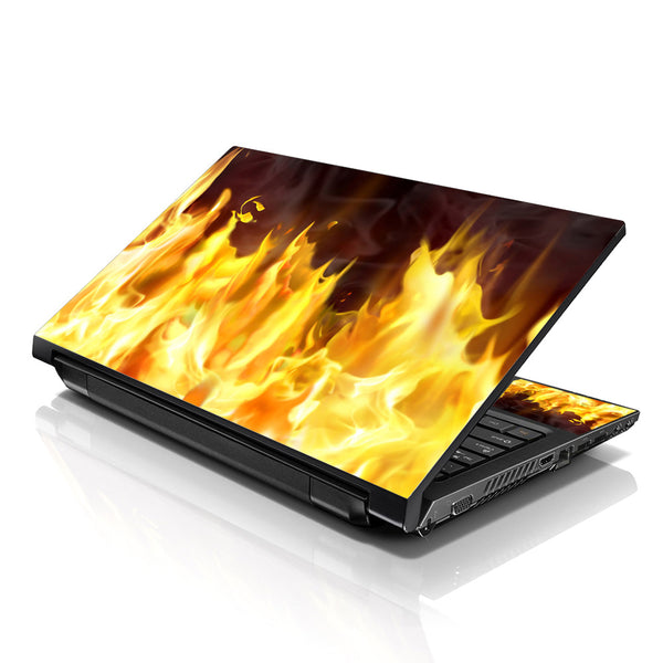Laptop Notebook Skin Decal with 2 Matching Wrist Pads - Flame