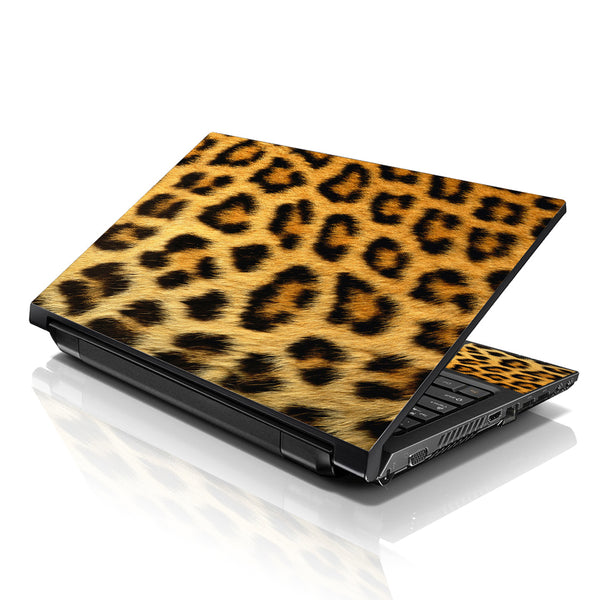 Laptop Notebook Skin Decal with 2 Matching Wrist Pads - Leopard Print