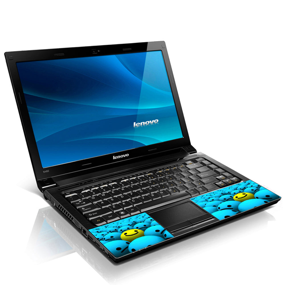 Happy Face Laptop Skin Decal with 2 Matched Graphical Wrist Padded ...