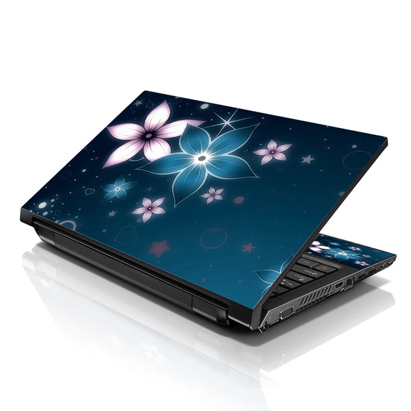 Laptop Notebook Skin Decal with 2 Matching Wrist Pads - Plumeria Flower Floral