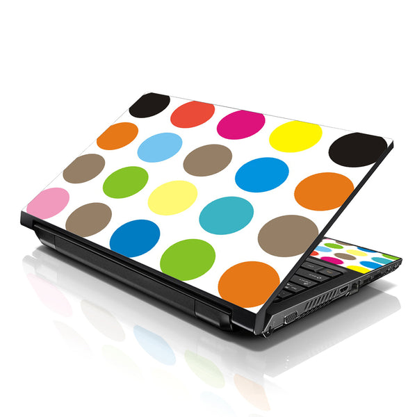 Laptop Notebook Skin Decal with 2 Matching Wrist Pads - Polka Dots