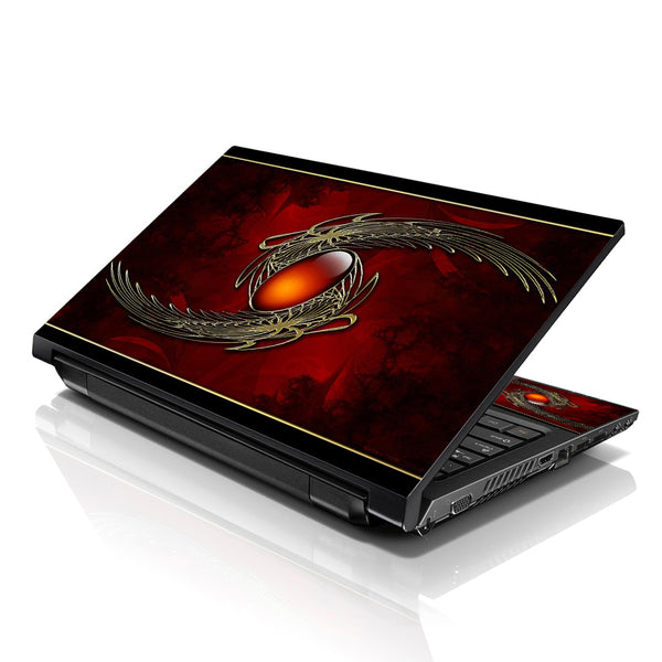 Laptop Notebook Skin Decal with 2 Matching Wrist Pads - Red Sign