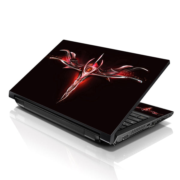 Laptop Notebook Skin Decal with 2 Matching Wrist Pads - Red Sign