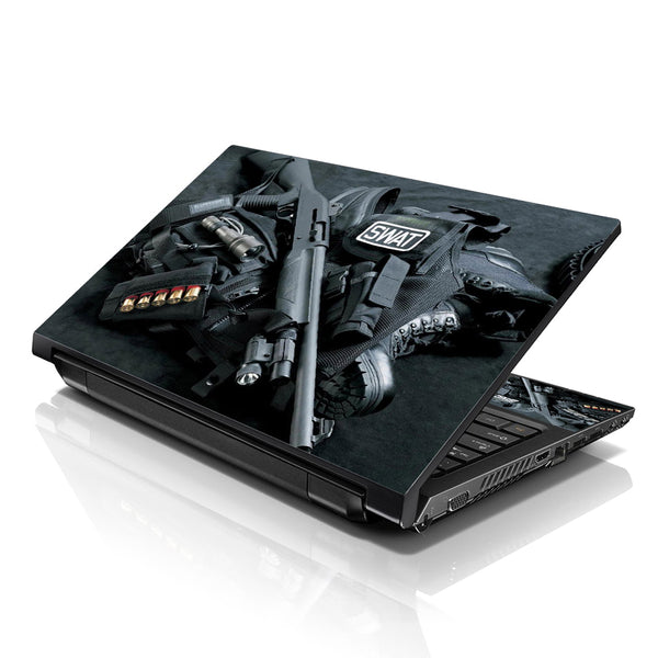 Laptop Notebook Skin Decal with 2 Matching Wrist Pads - Swat Weapons