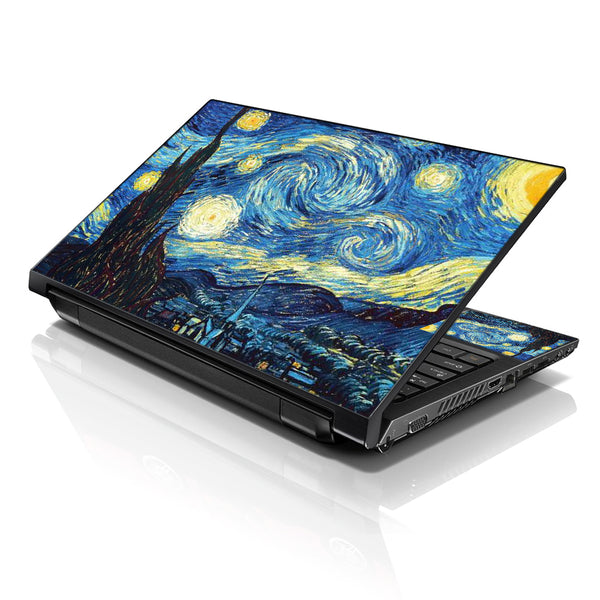 Laptop Notebook Skin Decal with 2 Matching Wrist Pads - Van Gogh Starry Night