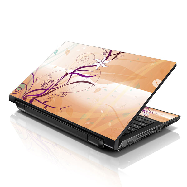 Laptop Notebook Skin Decal with 2 Matching Wrist Pads - Warm Floral
