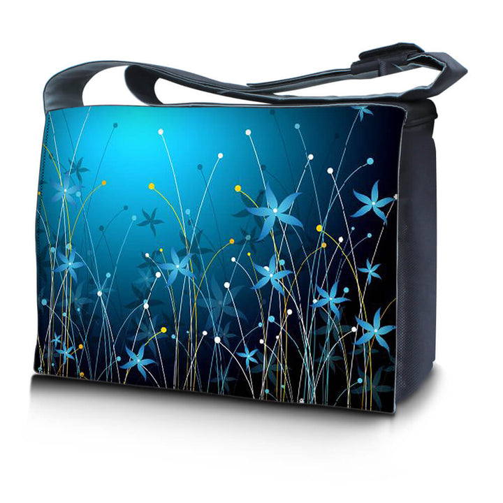 Laptop Padded Compartment Shoulder Messenger Bag - Blue