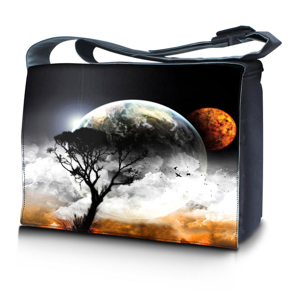 Laptop Padded Compartment Shoulder Messenger Bag Carrying Case – Earth and Moon Eclipse