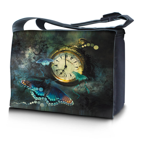 Laptop Bag Clock Butterfly floral