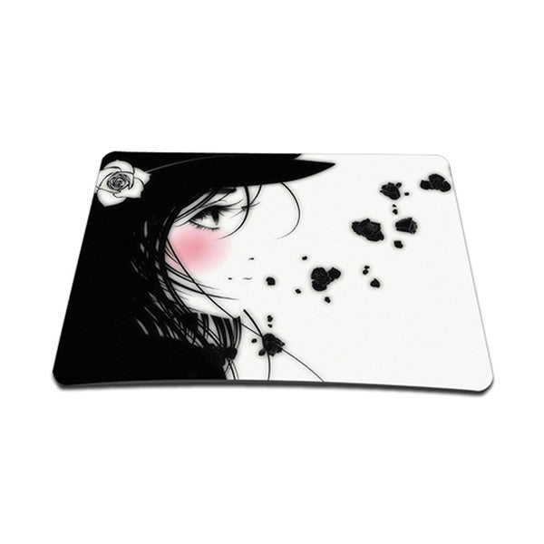 Standard 7 x 9 Inch Mouse Pad – Girl with White Rose