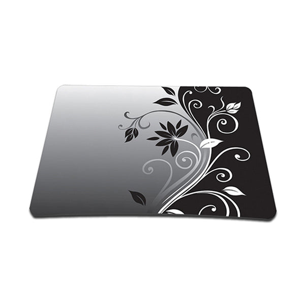 Standard 9 x 7 Inch Mouse Pad – Gray Black Swirl Floral
