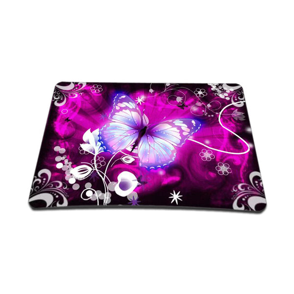 Standard 7 x 9 Inch Mouse Pad – Purple Butterfly Floral
