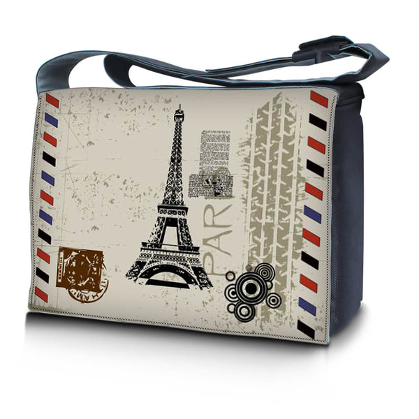 Laptop Padded Compartment Shoulder Messenger Bag Carrying Case – Paris Design