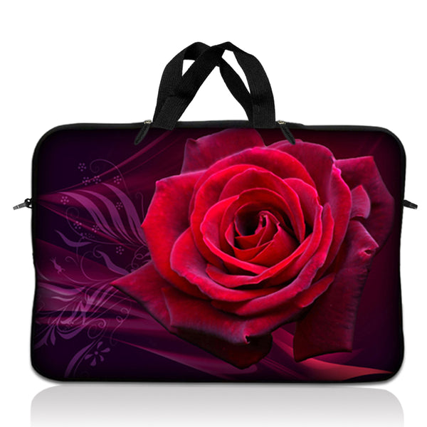 Laptop Notebook Sleeve Carrying Case with Carry Handle – Pink Rose Floral Flower