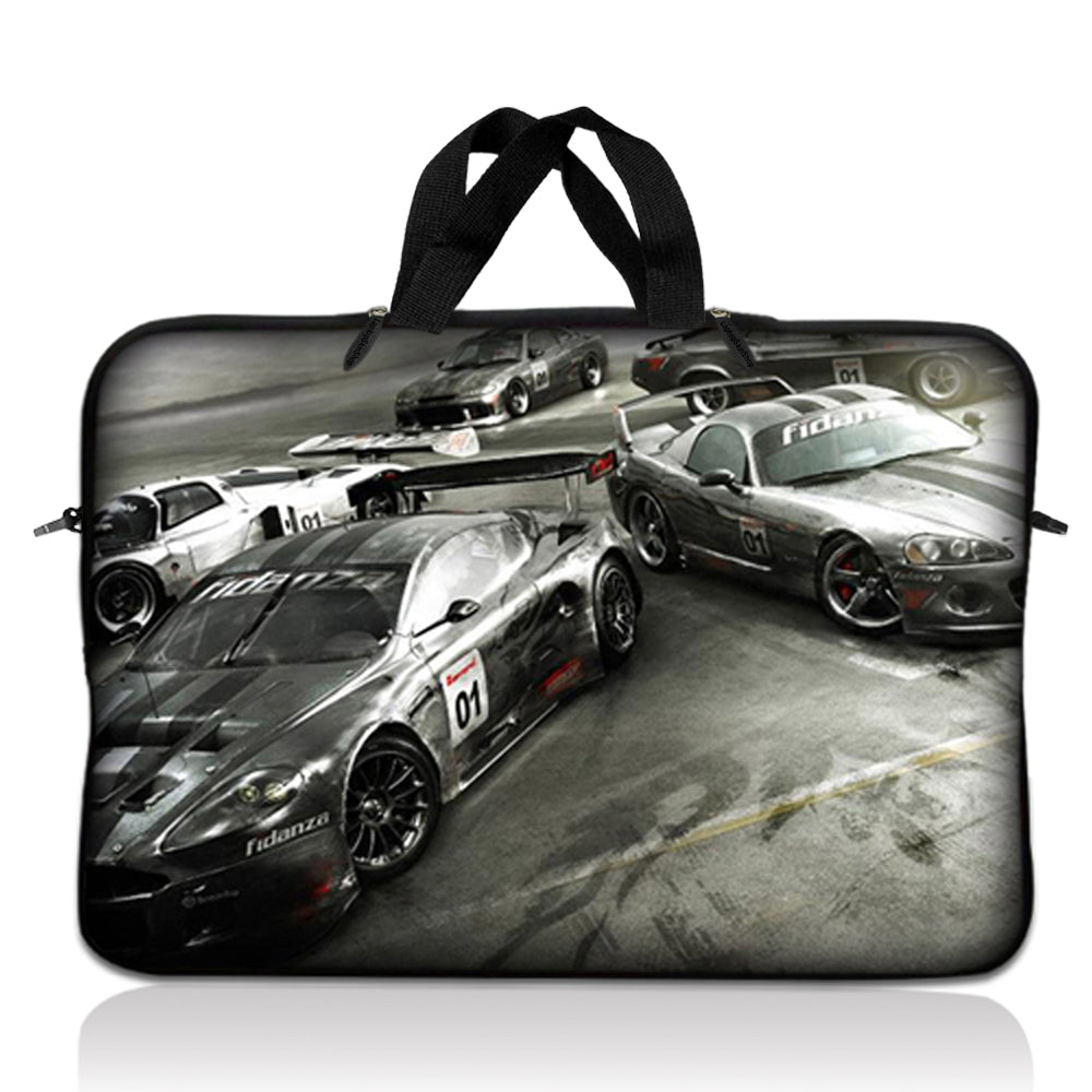 Car Rear Notebook Cover Race Cars Print Laptop Notebook Sleeve Carrying Case with Carry Handle ...