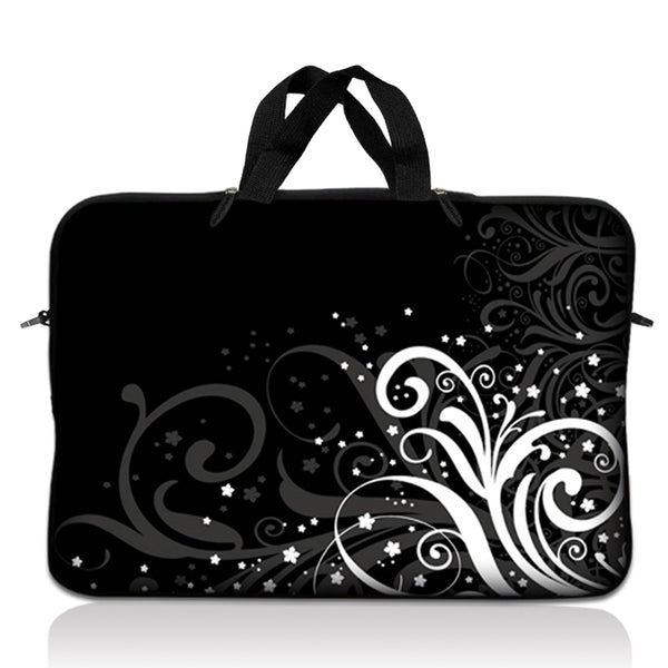 Laptop Notebook Sleeve Carrying Case with Carry Handle – Black and White Floral